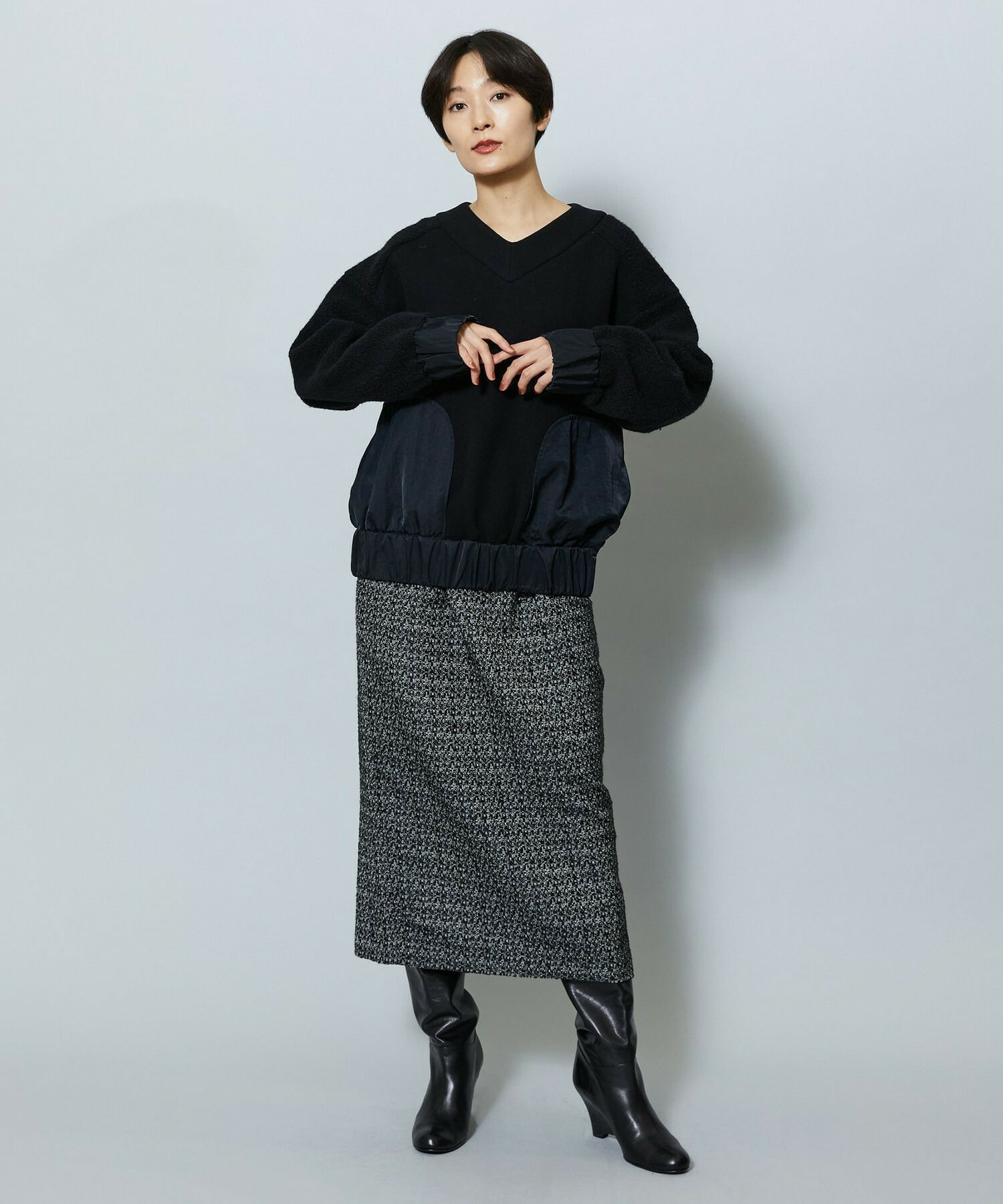 【MOGA】ソフト裏毛トップス 詳細画像 ブラック 4