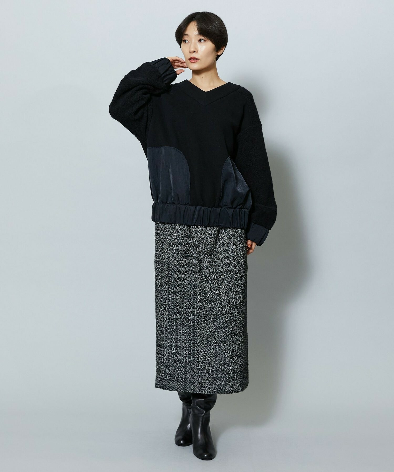 【MOGA】ソフト裏毛トップス 詳細画像 ブラック 5