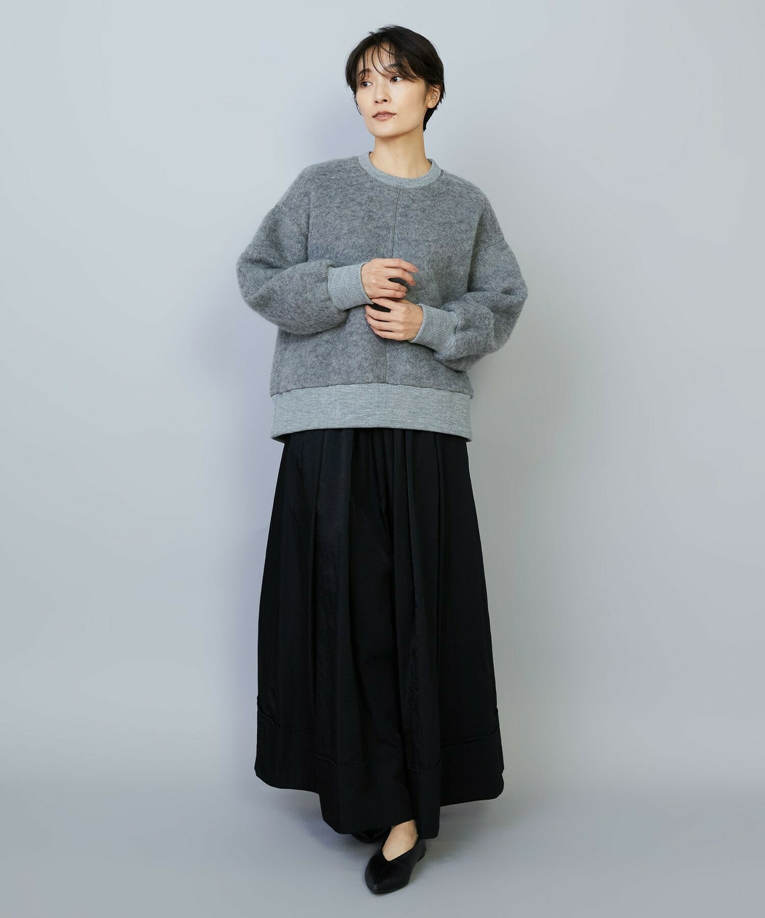 【MOGA】ウールシャギージャージートップス 詳細画像 ライトグレー 1