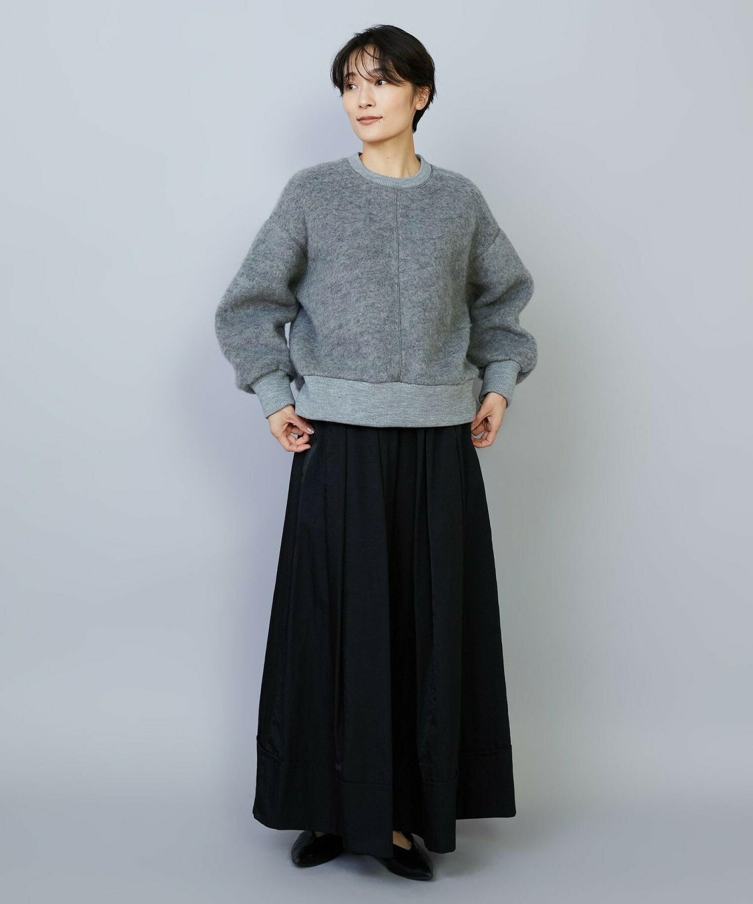 【MOGA】ウールシャギージャージートップス 詳細画像 ライトグレー 3