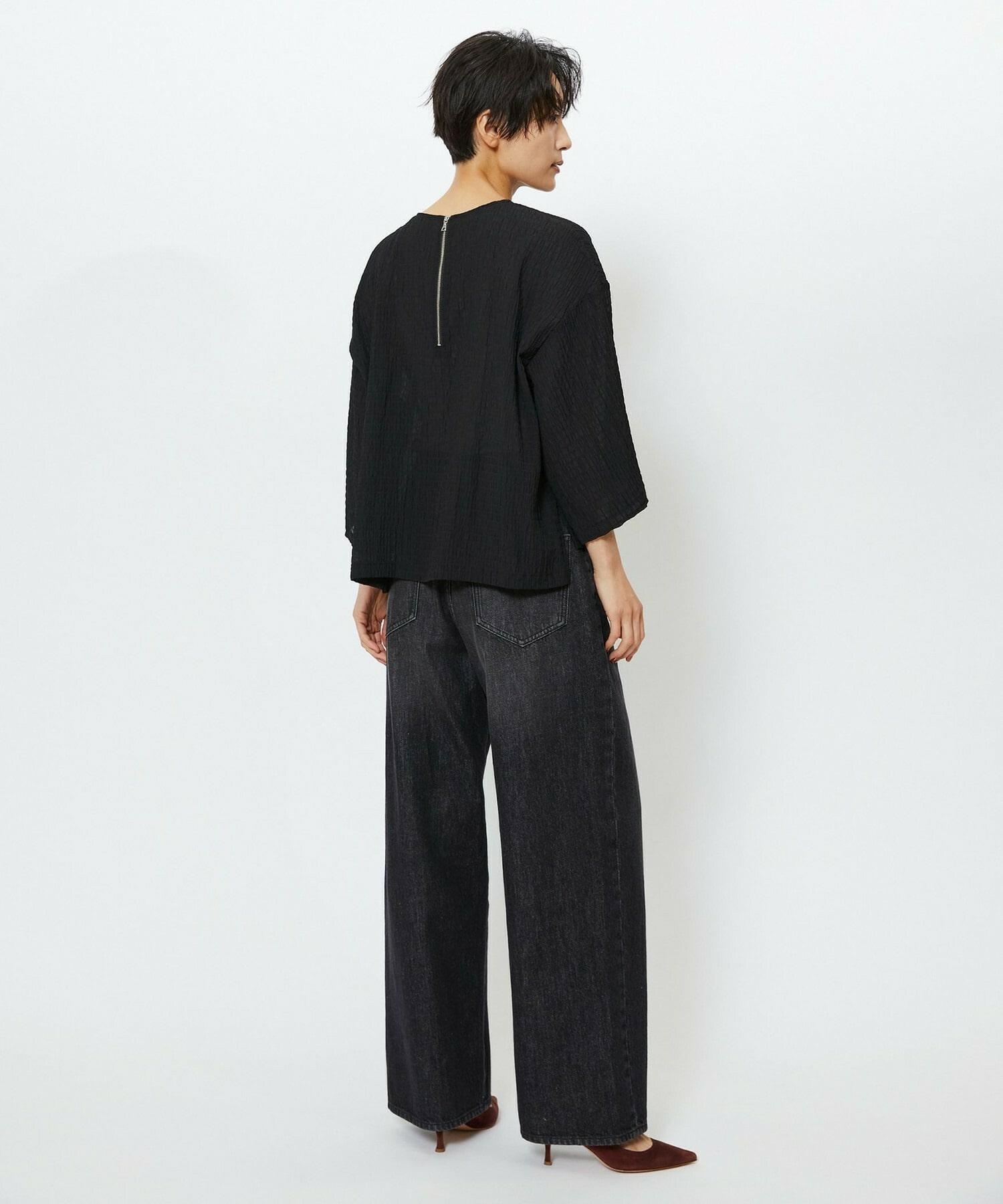 【feerique】feerique　シャーリングクロスブラウス 詳細画像 ホワイト 11