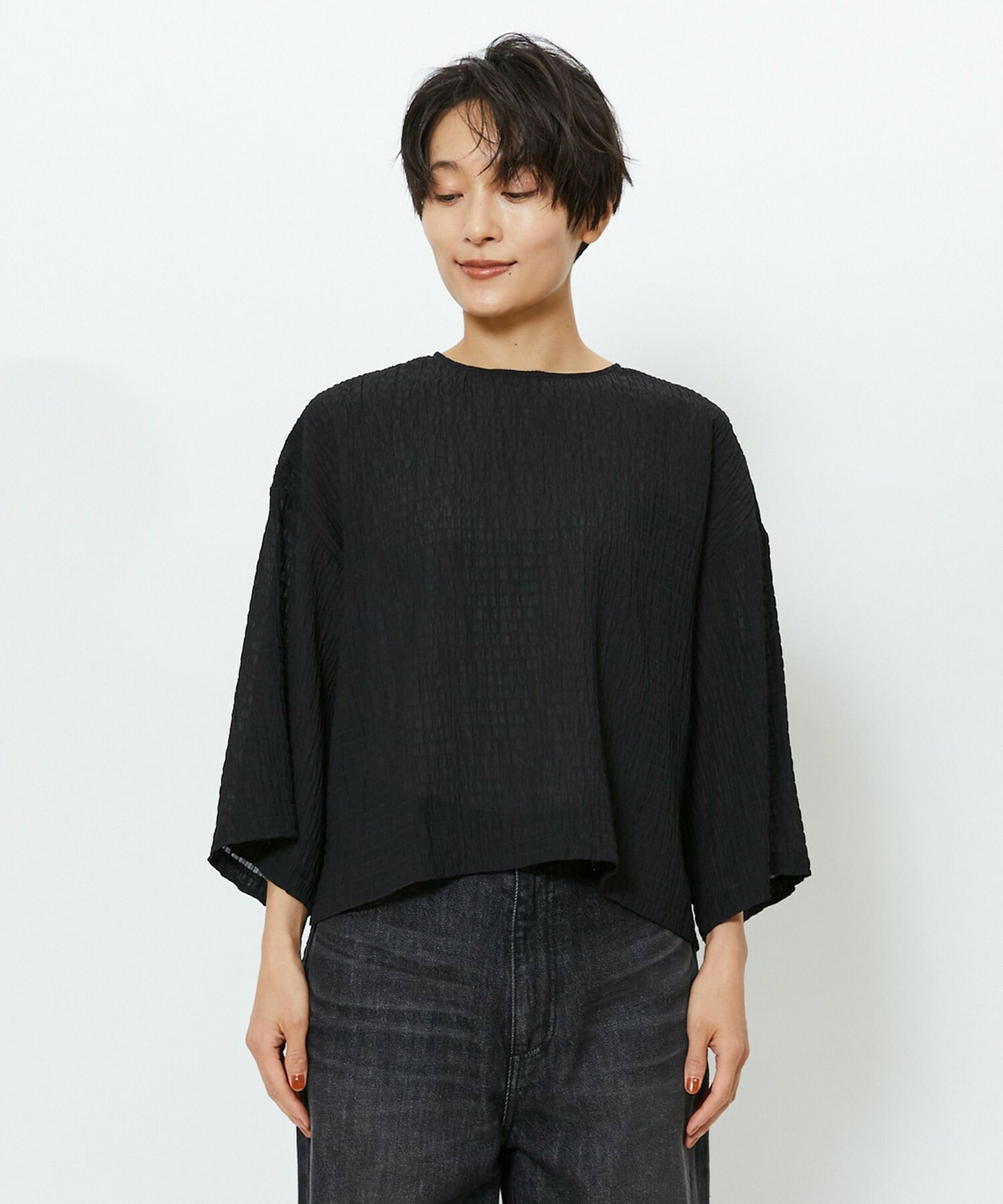 【feerique】feerique　シャーリングクロスブラウス 詳細画像 ホワイト 16