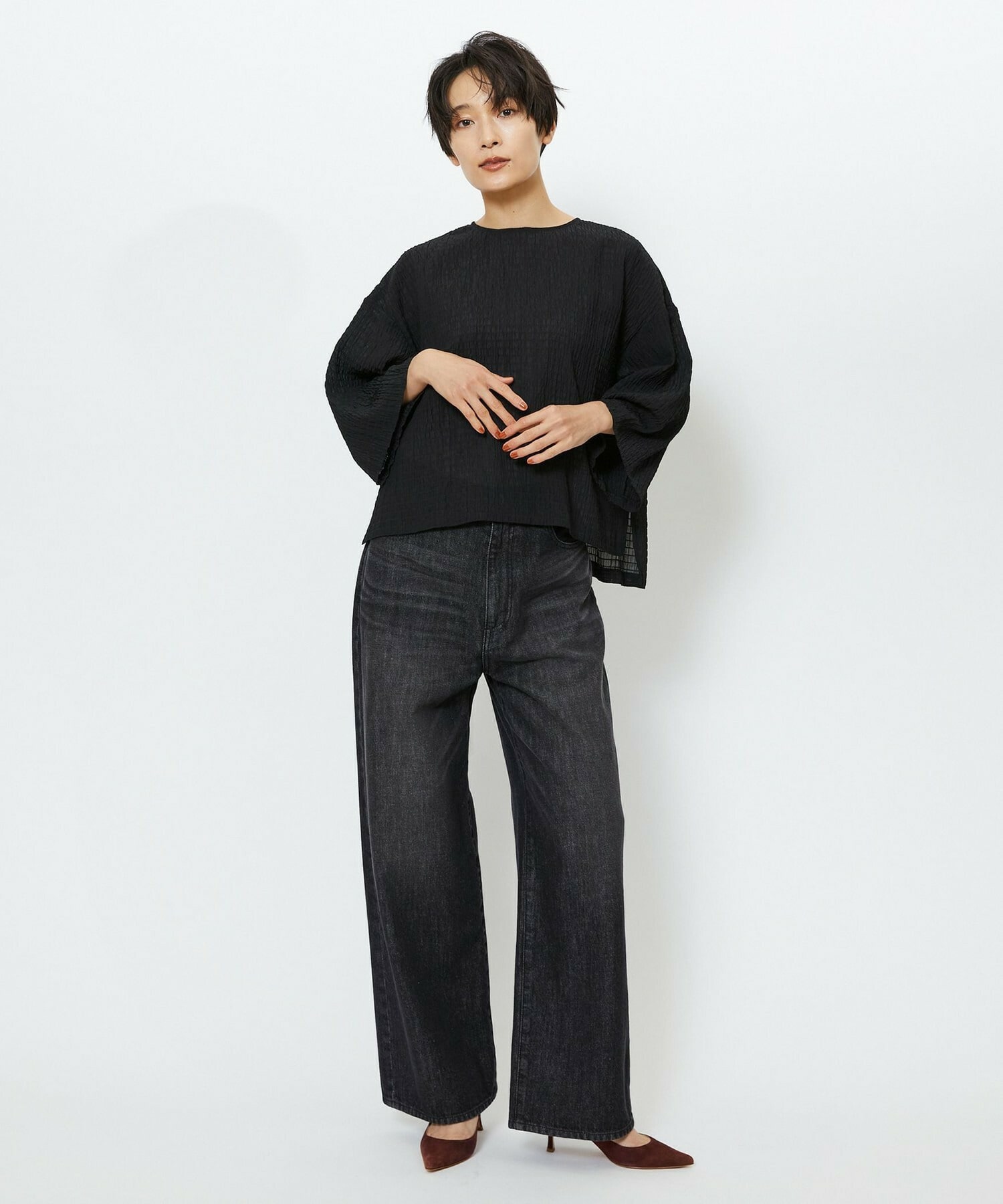 【feerique】feerique　シャーリングクロスブラウス 詳細画像 ホワイト 3