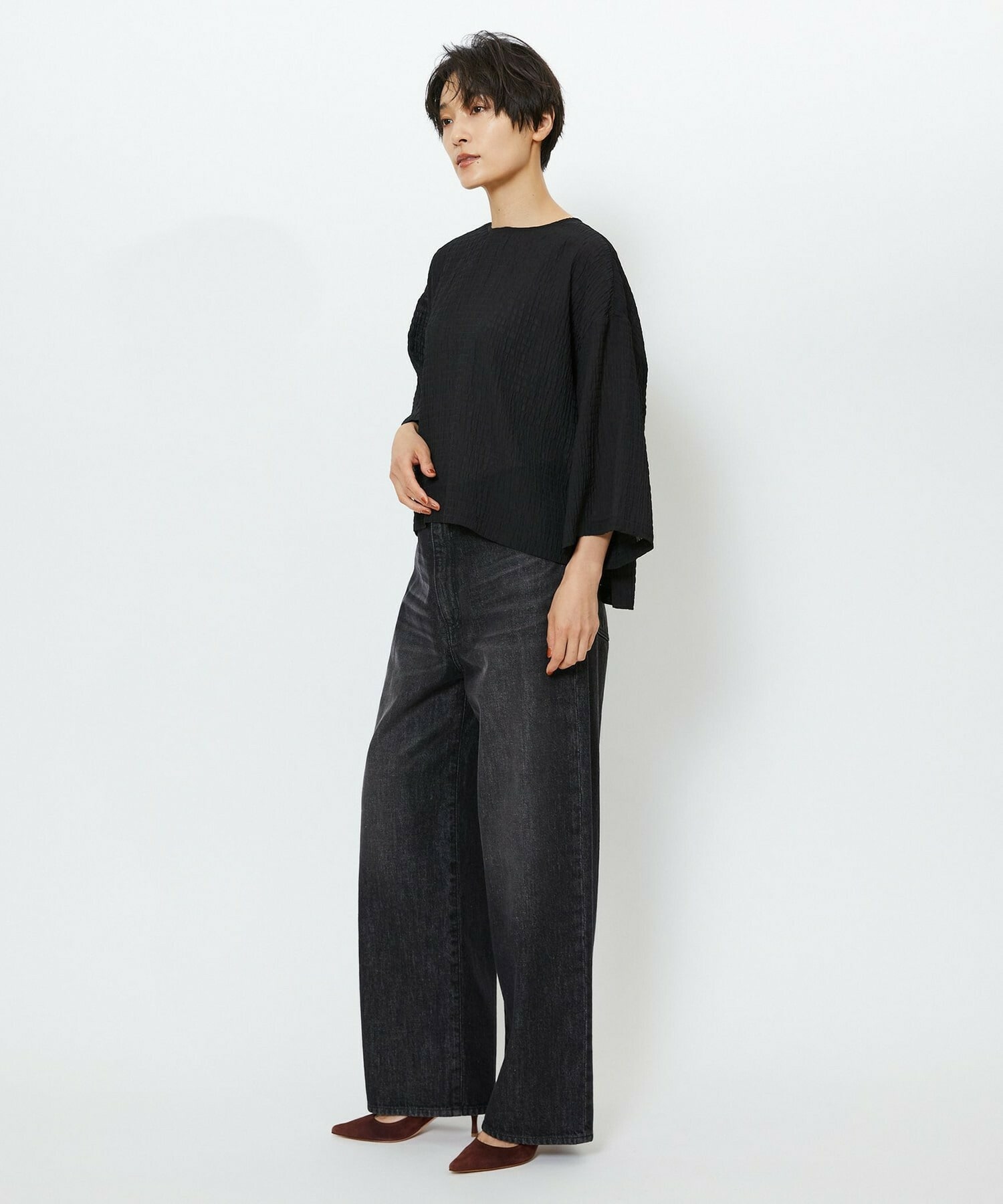 【feerique】feerique　シャーリングクロスブラウス 詳細画像 ホワイト 5