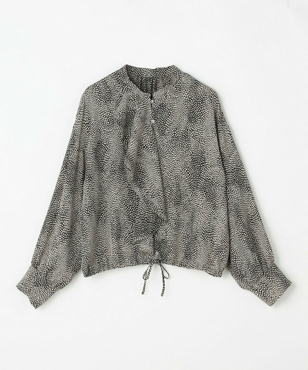 feerique ジョーゼットプリントフリルブラウス 詳細画像 ブラック系その他 2