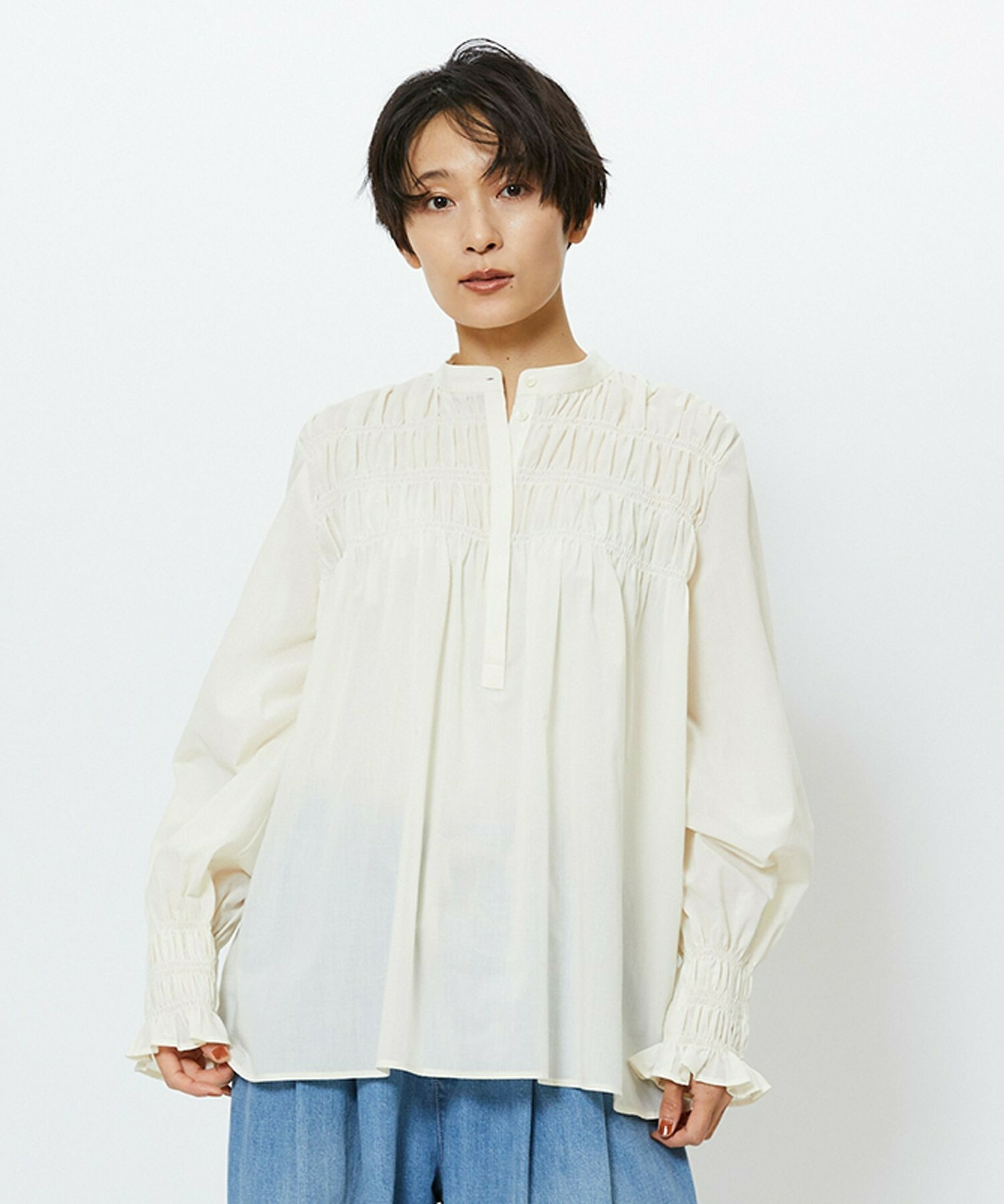 【feerique】feerique TRENOシャーリングブラウス 詳細画像 オフホワイト 1