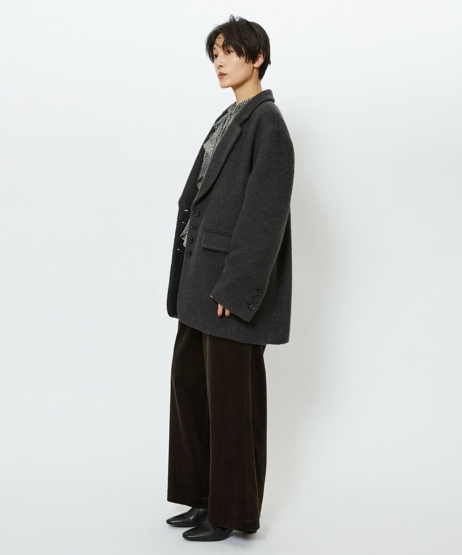 【feerique】feerique モヘアシャギーテーラードコート 詳細画像 チャコールグレー 16