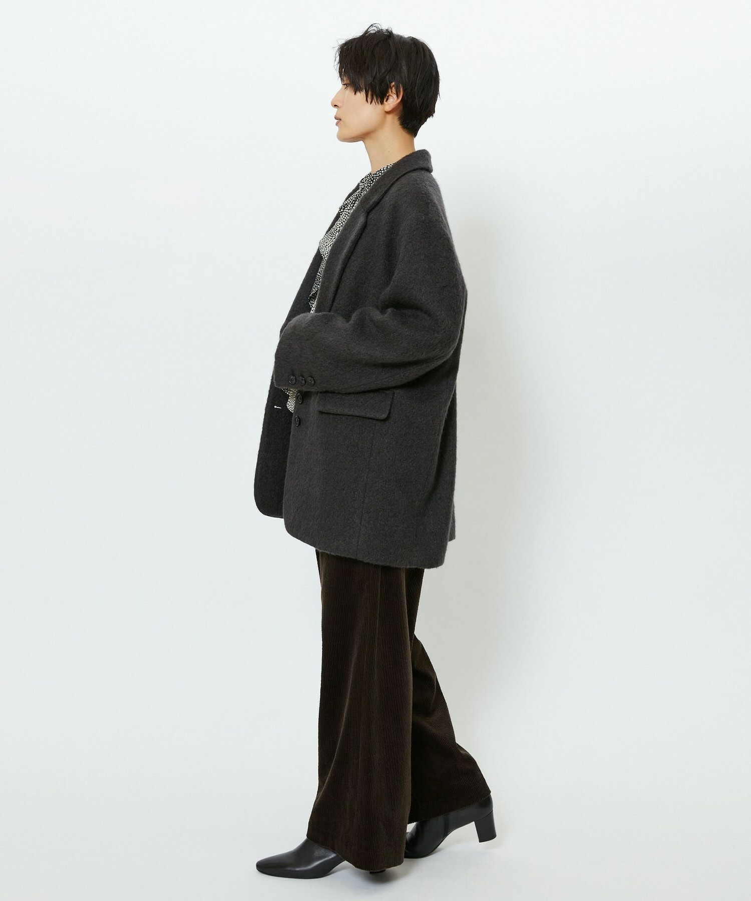 【feerique】feerique モヘアシャギーテーラードコート 詳細画像 チャコールグレー 17