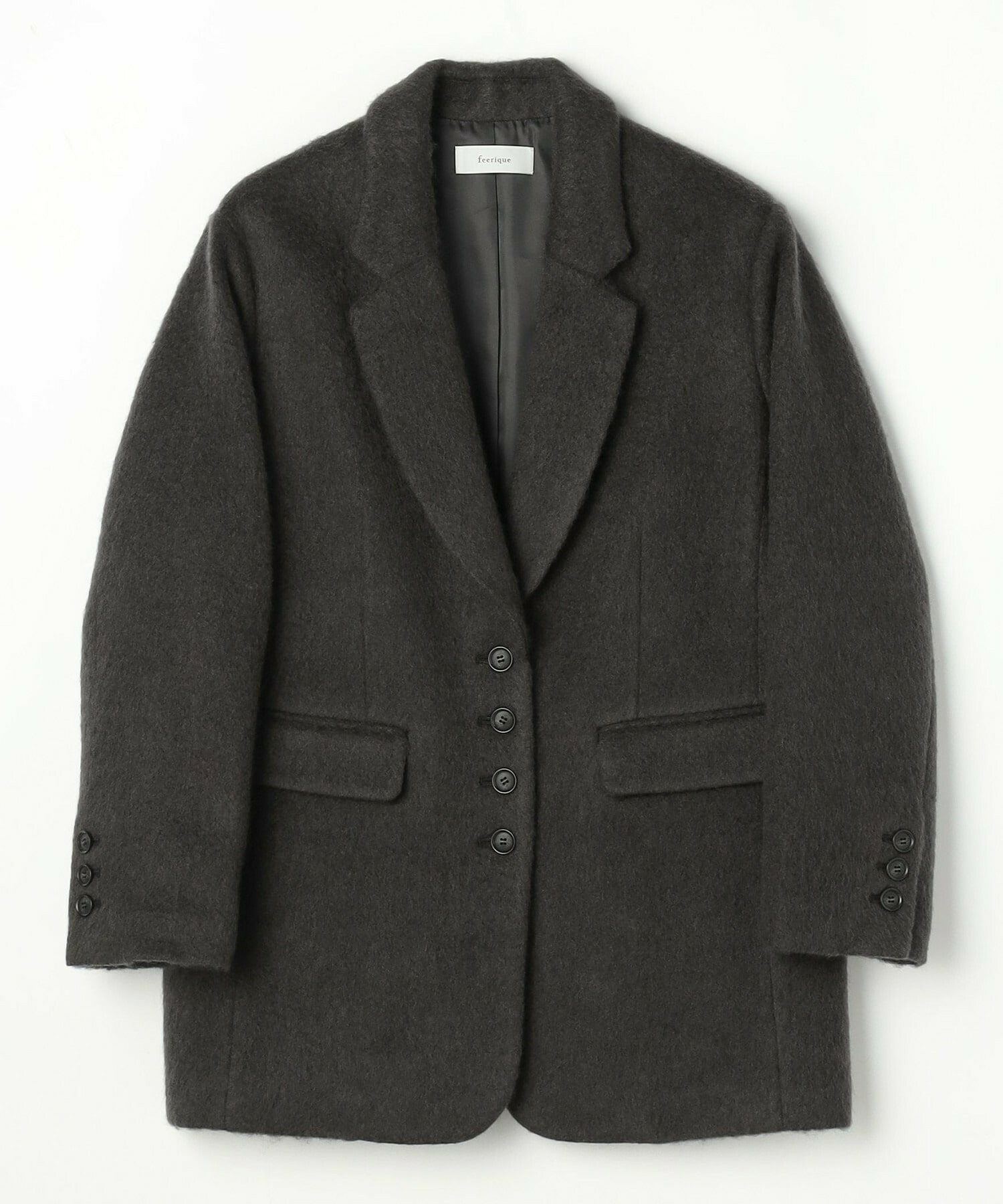 【feerique】feerique モヘアシャギーテーラードコート 詳細画像 チャコールグレー 2