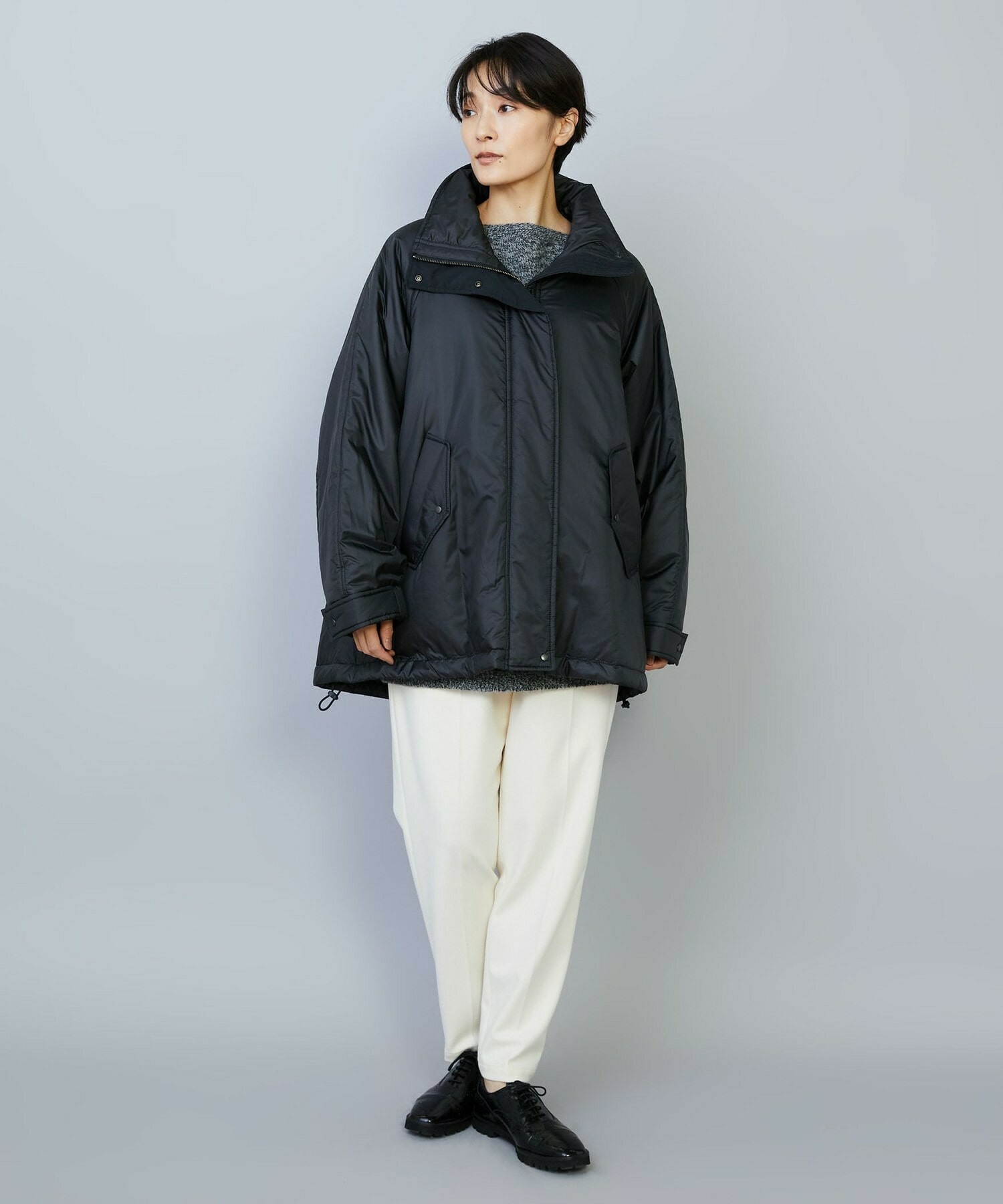 【MOGA】feerique シルキータフタパディングコクーンコート 詳細画像 ネイビー 1