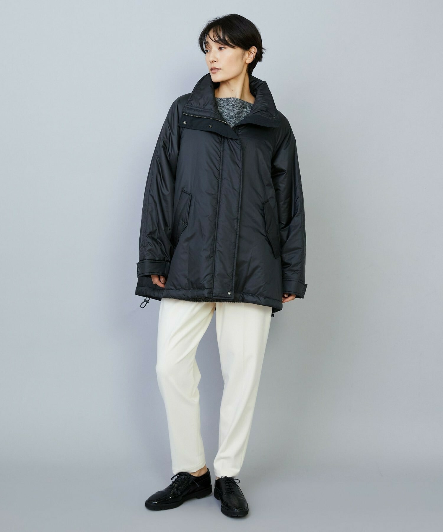 【MOGA】feerique シルキータフタパディングコクーンコート 詳細画像 ネイビー 15