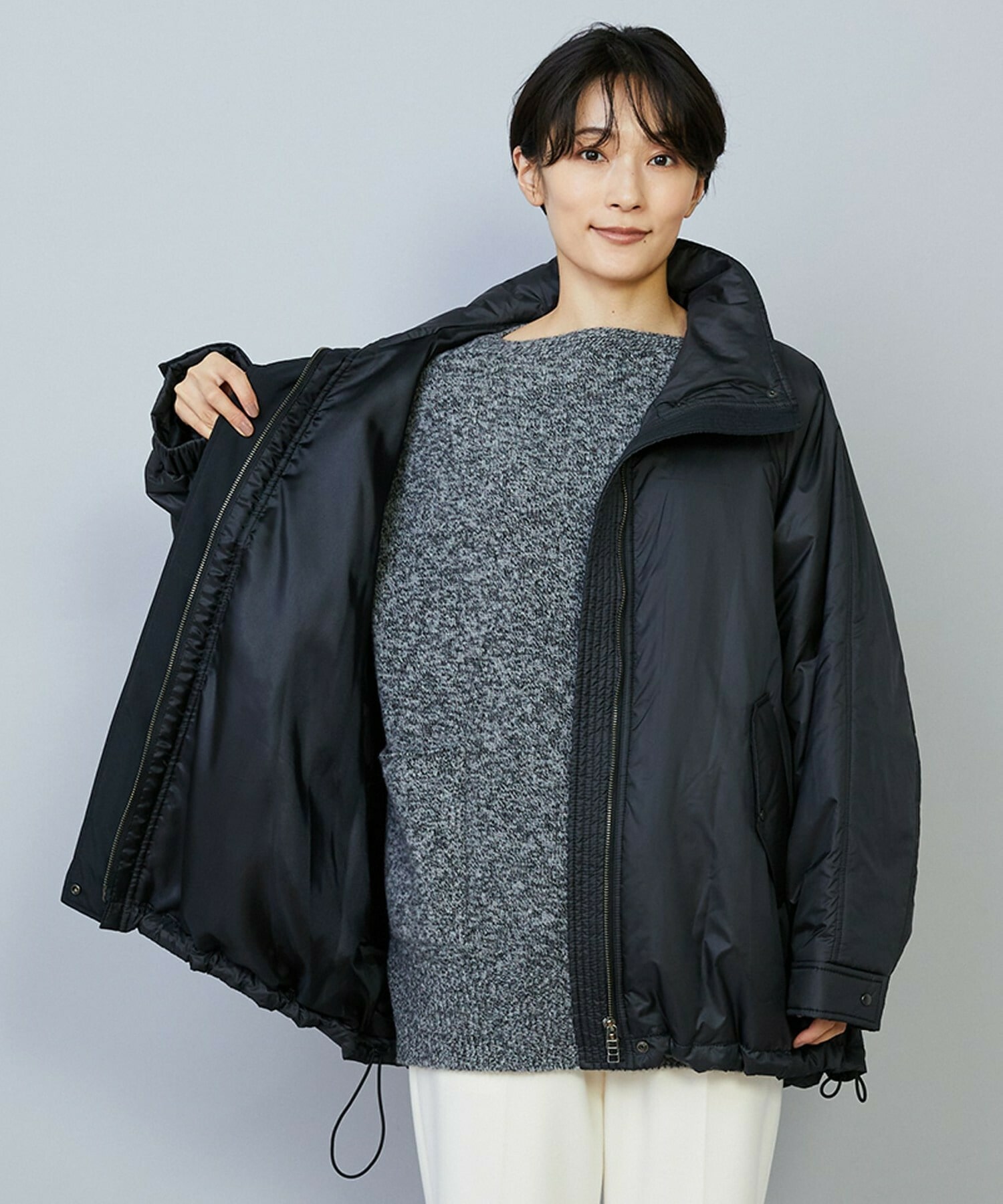 【MOGA】feerique シルキータフタパディングコクーンコート 詳細画像 ネイビー 23