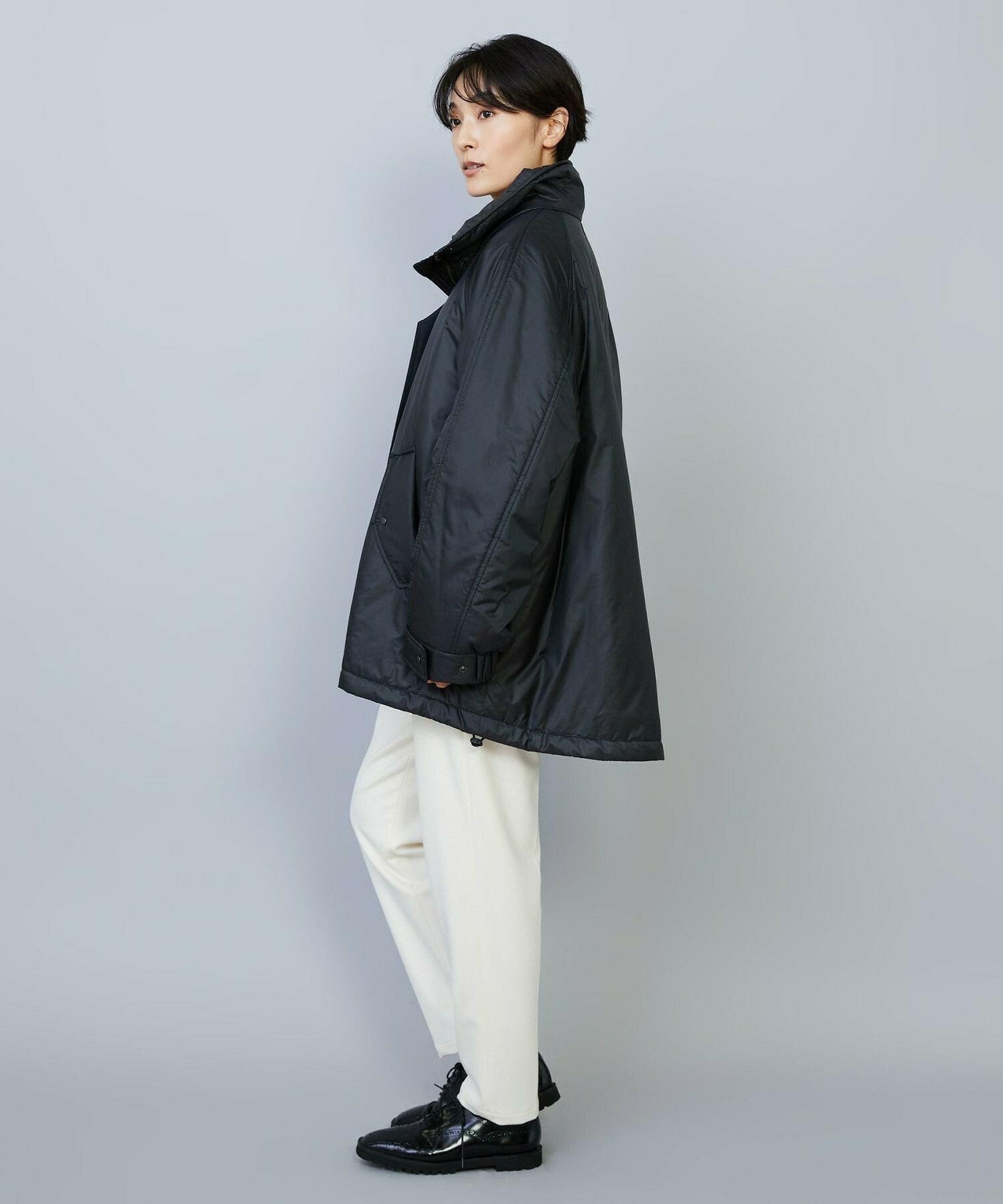 【MOGA】feerique シルキータフタパディングコクーンコート 詳細画像 ネイビー 7