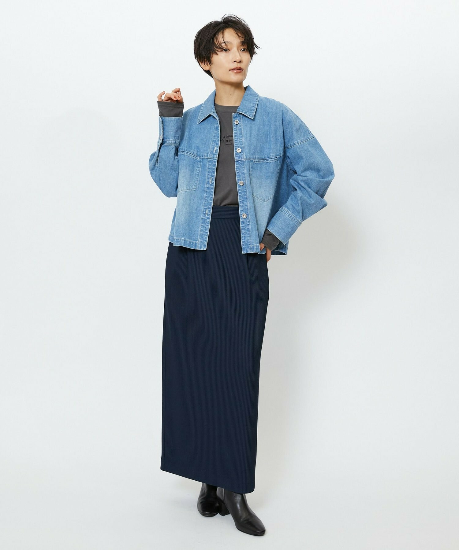 【feerique】feerique　デニムシャツブルゾン 詳細画像 ネイビー 10