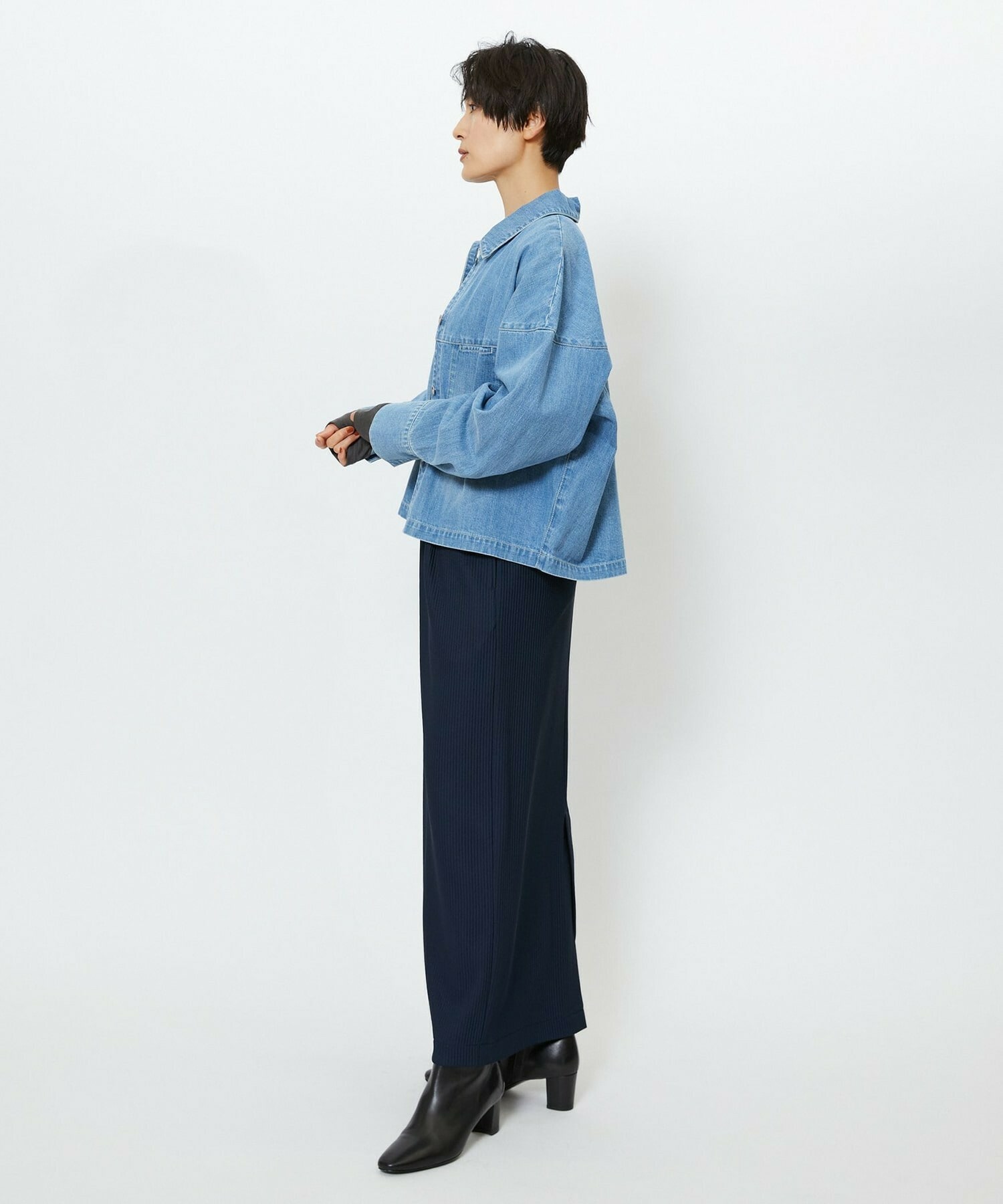 【feerique】feerique　デニムシャツブルゾン 詳細画像 ネイビー 12