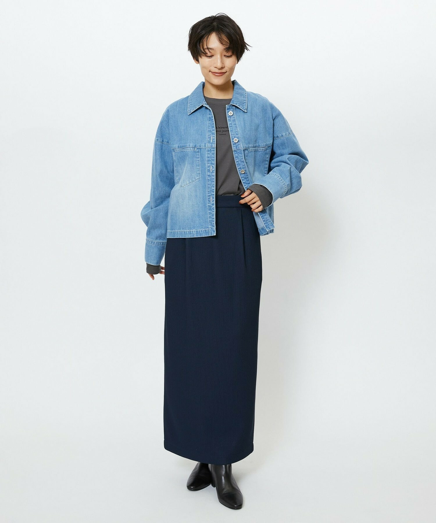 【feerique】feerique　デニムシャツブルゾン 詳細画像 ネイビー 18