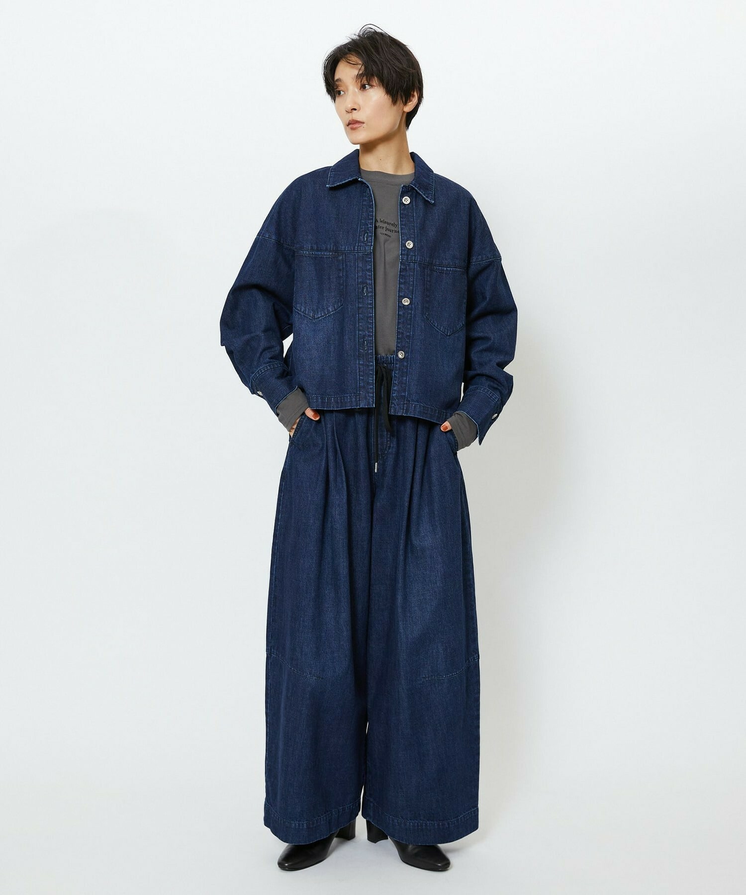 【feerique】feerique　デニムシャツブルゾン 詳細画像 ネイビー 3