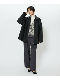 【feerique】feerique ブライトツイル中綿ダブルジップコート 詳細画像 ブラック 3