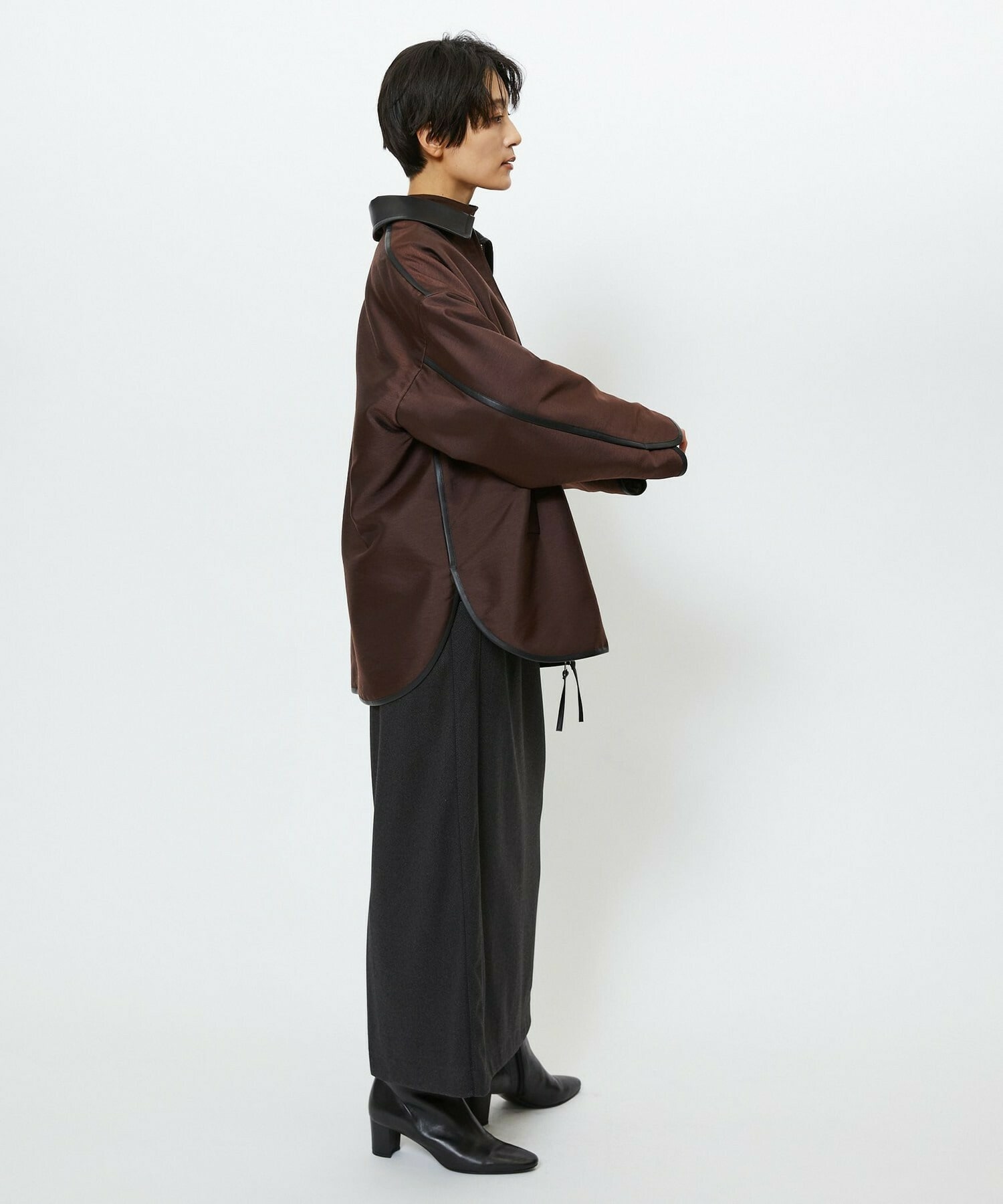 【feerique】feerique ブライトツイル中綿ダブルジップコート 詳細画像 ブラック 18