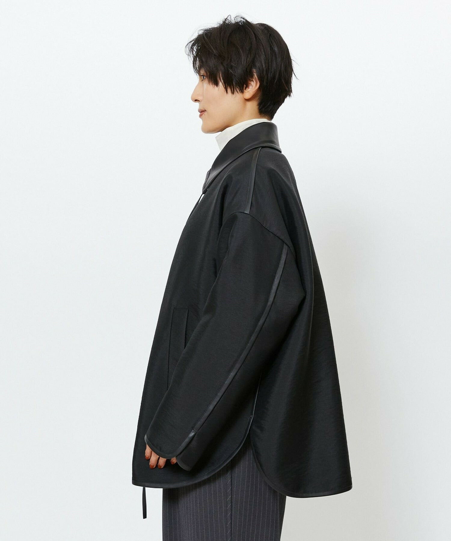 【feerique】feerique ブライトツイル中綿ダブルジップコート 詳細画像 ブラック 20