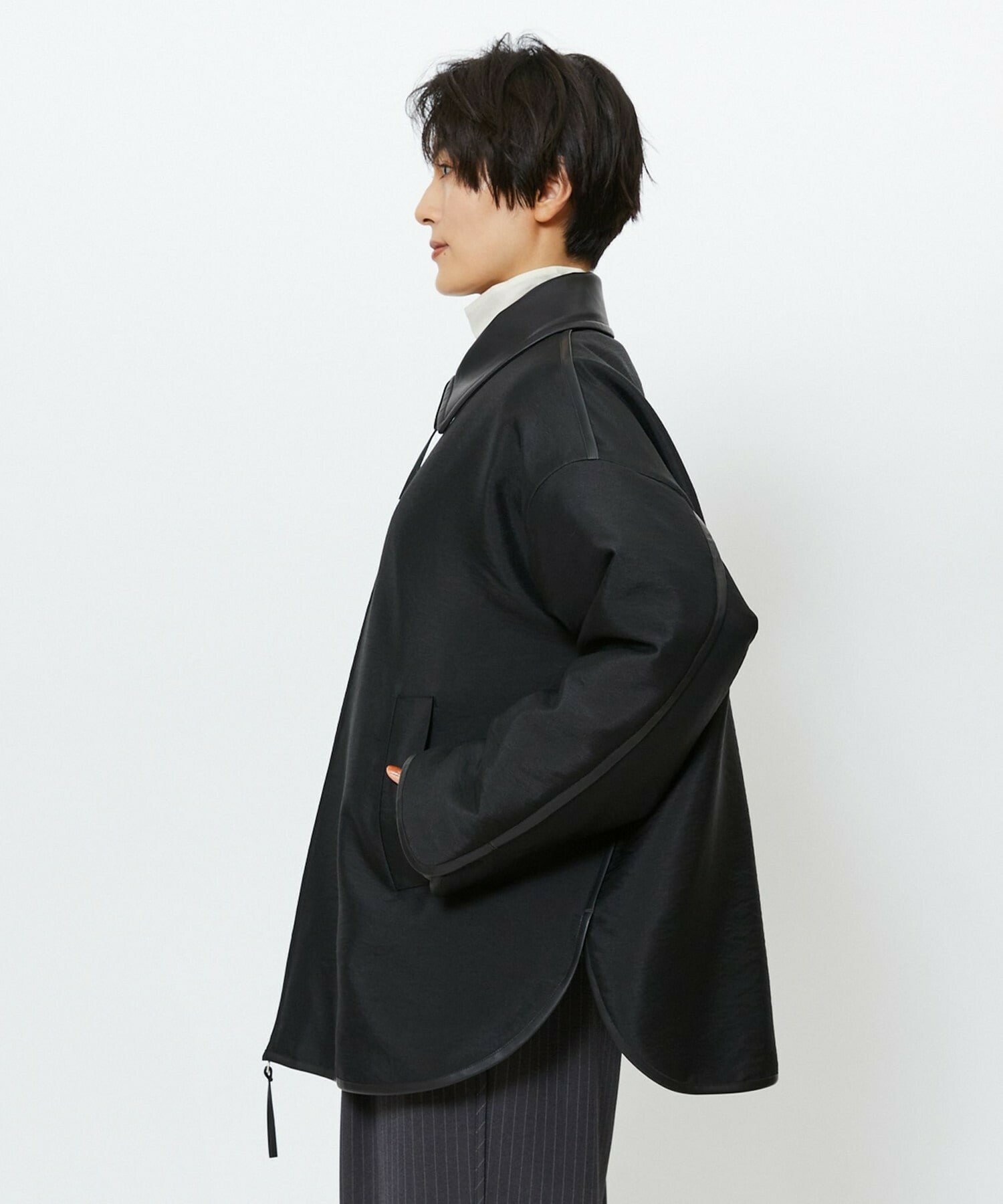 【feerique】feerique ブライトツイル中綿ダブルジップコート 詳細画像 ブラック 21