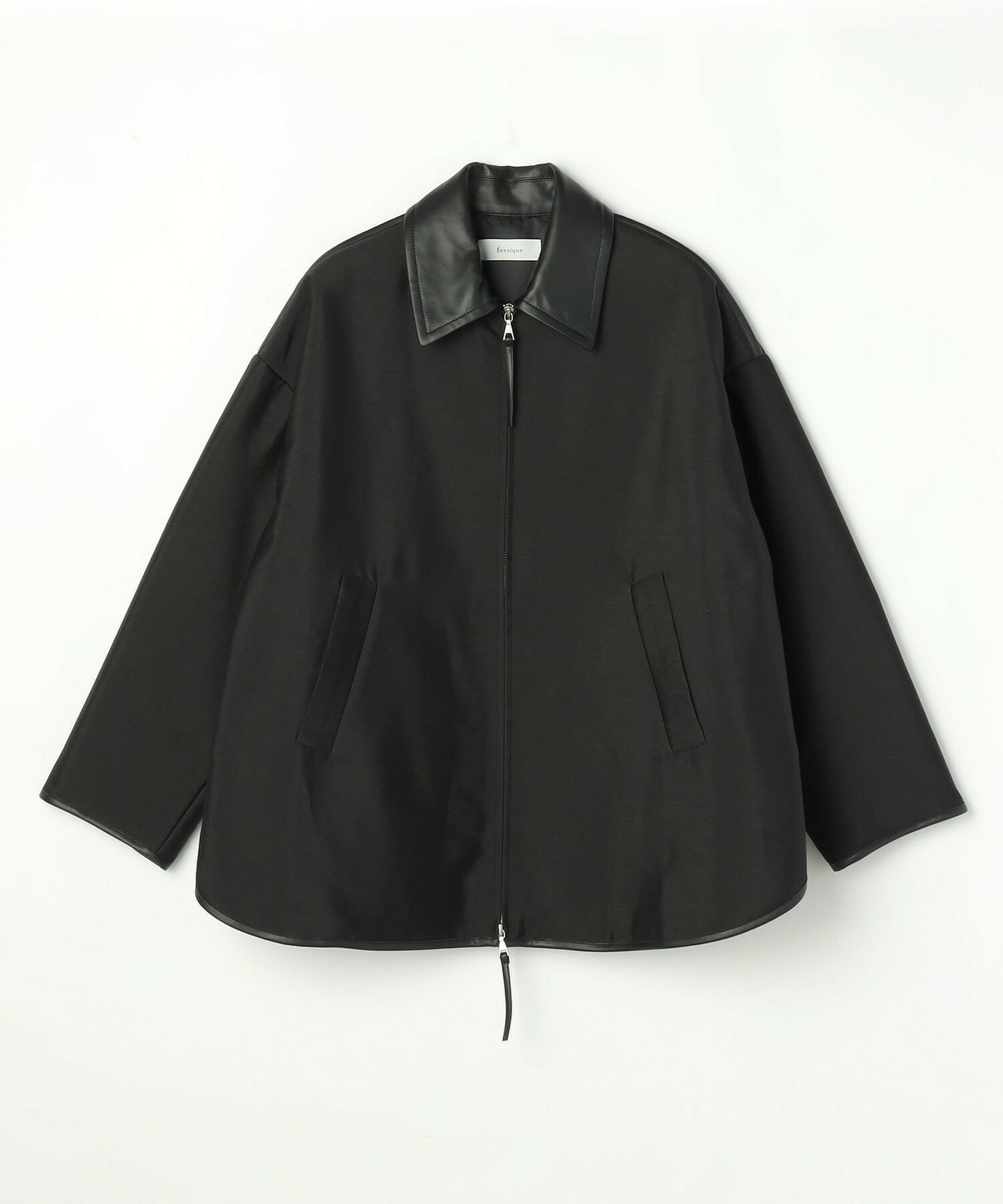 【feerique】feerique ブライトツイル中綿ダブルジップコート 詳細画像 ブラック 2