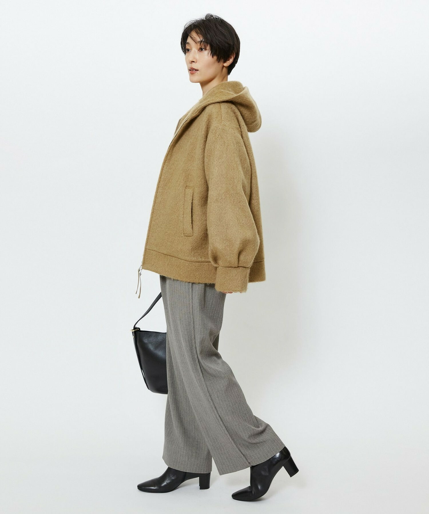 【feerique】feerique モヘアシャギーフードブルゾン 詳細画像 チャコールグレー 15