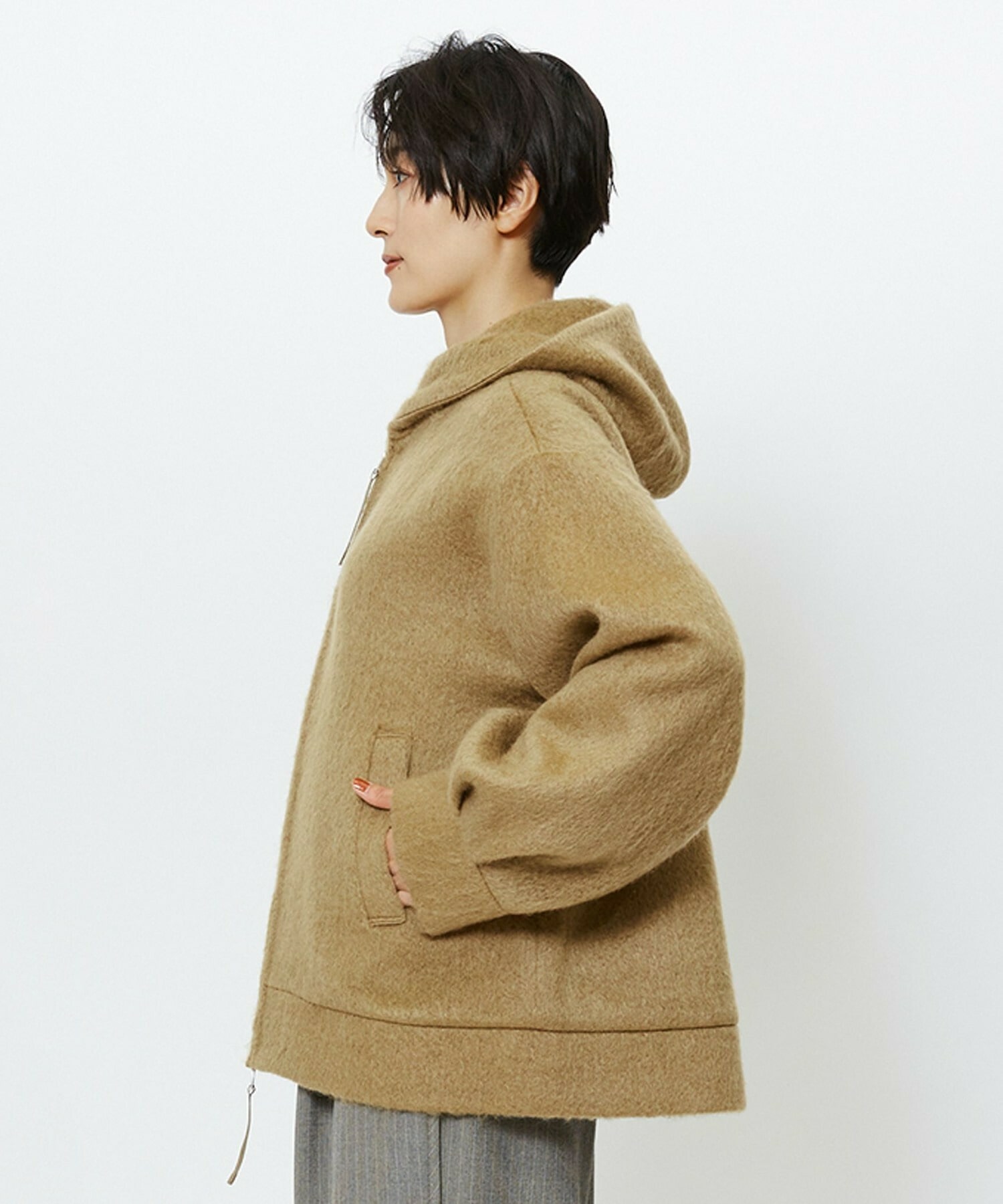 【feerique】feerique モヘアシャギーフードブルゾン 詳細画像 チャコールグレー 21