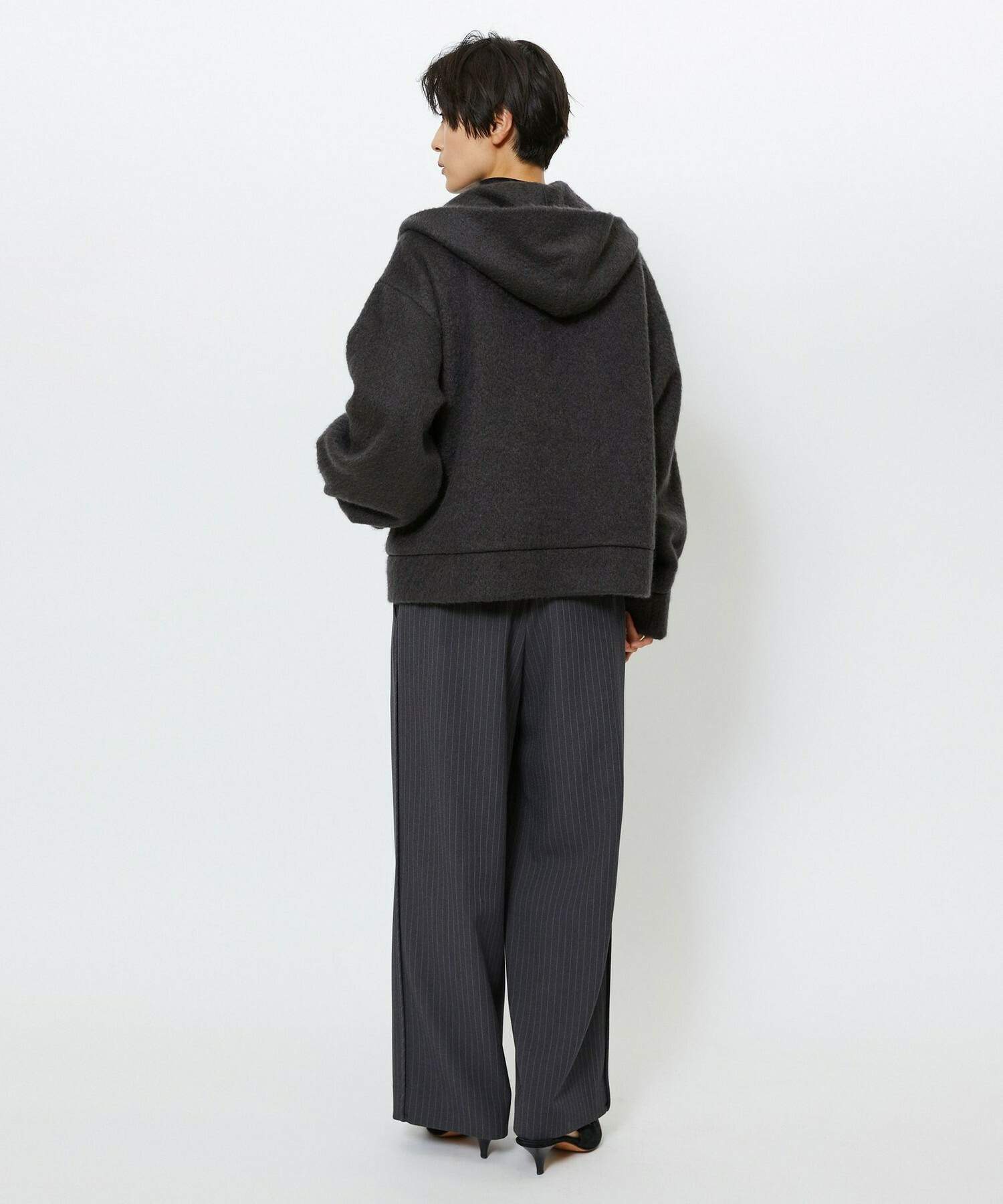 【feerique】feerique モヘアシャギーフードブルゾン 詳細画像 チャコールグレー 7