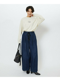 【feerique】feerique　デニムコクーンシルエットワイドパンツ 詳細画像 ネイビー 2