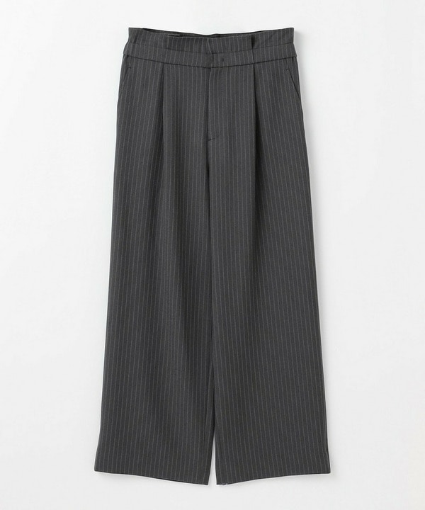 feerique ウールライクストライプワイドパンツ 詳細画像 チャコールグレー 2