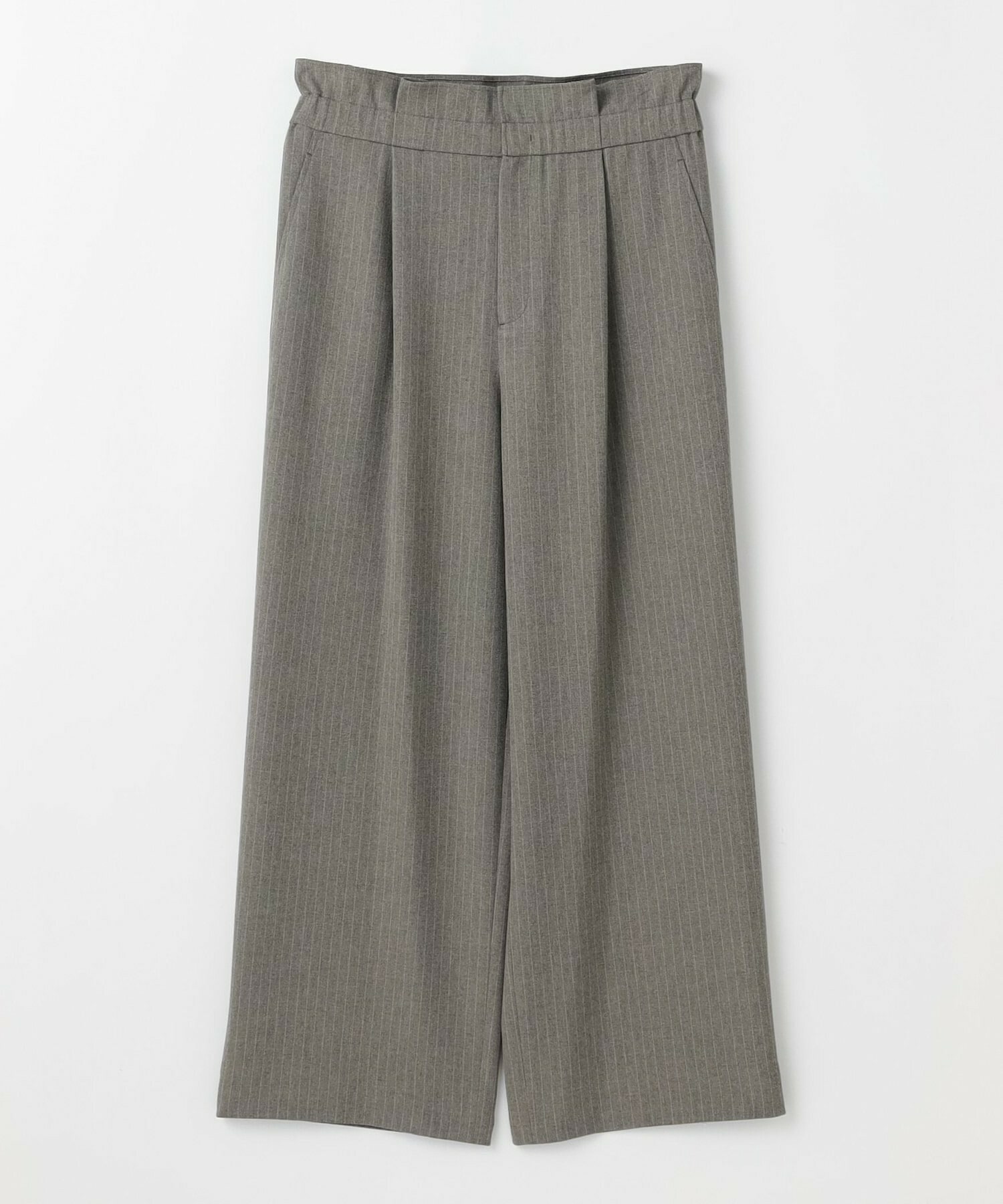 【feerique】feerique ウールライクストライプワイドパンツ 詳細画像 ブラウン 2