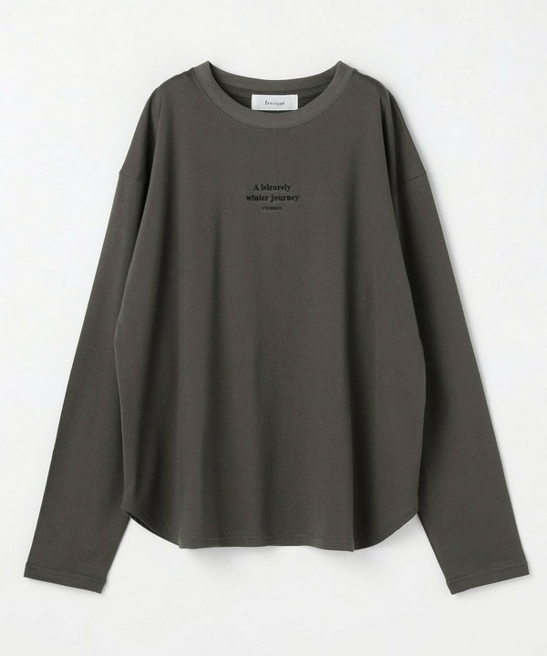 feerique　刺繍ロゴラウンドヘムプルオーバー 詳細画像 チャコールグレー 2