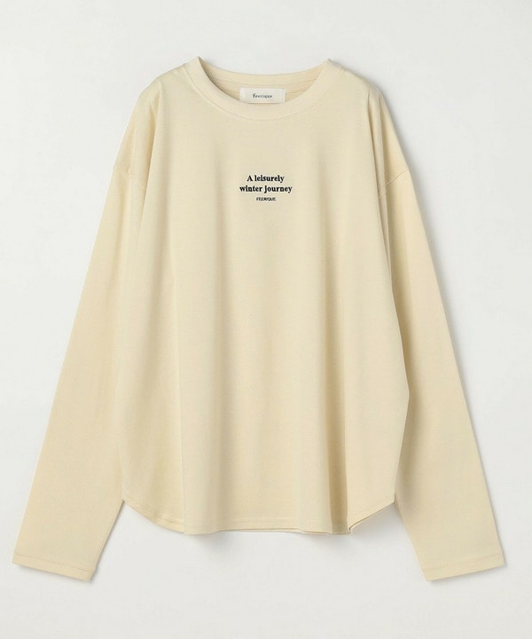 feerique　刺繍ロゴラウンドヘムプルオーバー 詳細画像 ナチュラル 2