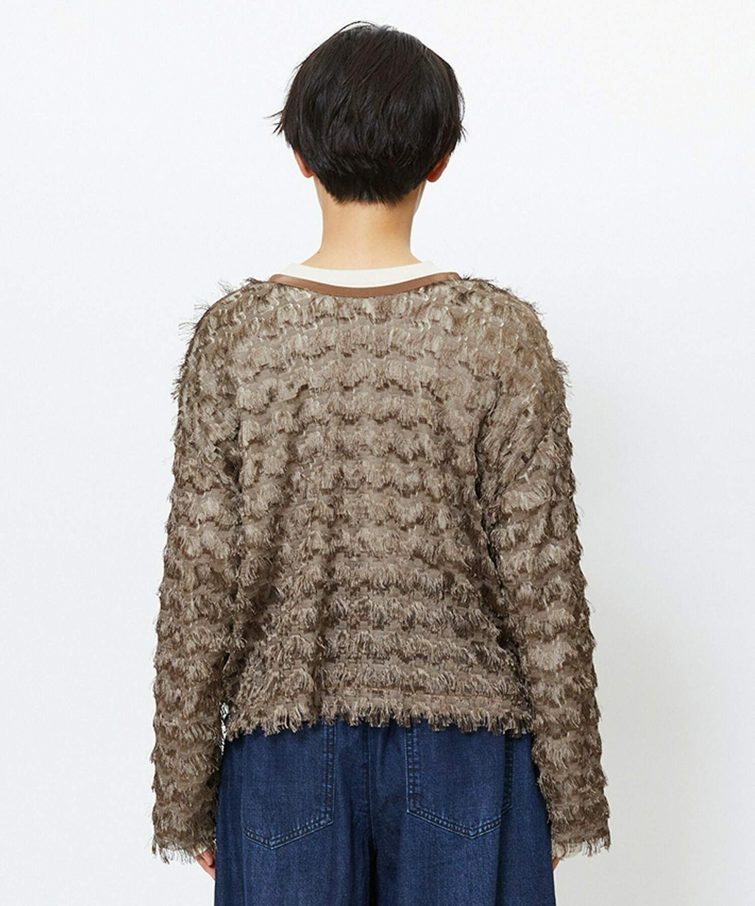 【feerique】feerique 2WAYフリンジカーディガン 詳細画像 ブラウン 21