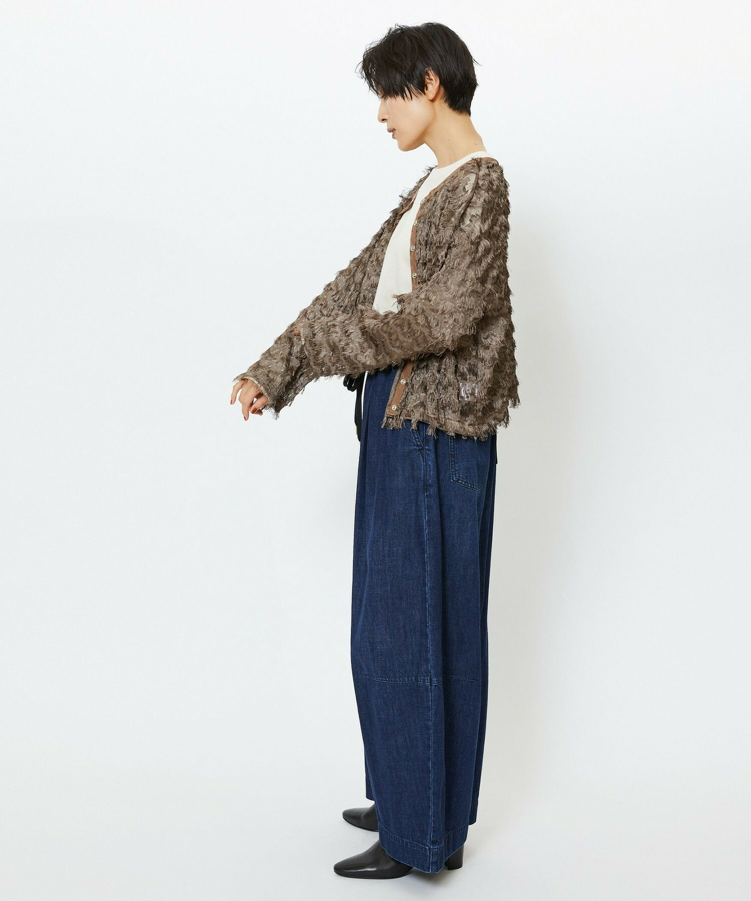 【feerique】feerique 2WAYフリンジカーディガン 詳細画像 ブラウン 4
