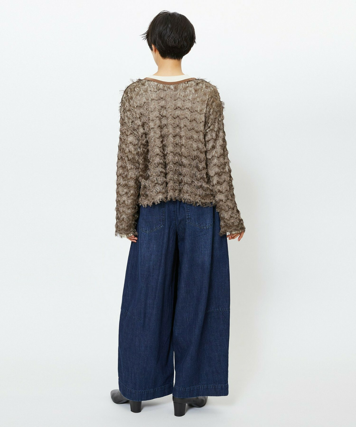 【feerique】feerique 2WAYフリンジカーディガン 詳細画像 ブラウン 5