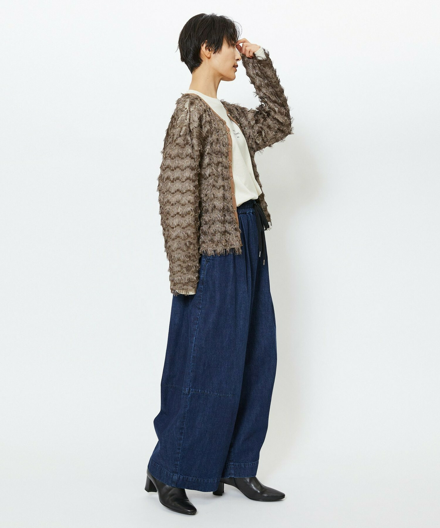 【feerique】feerique 2WAYフリンジカーディガン 詳細画像 ブラウン 8