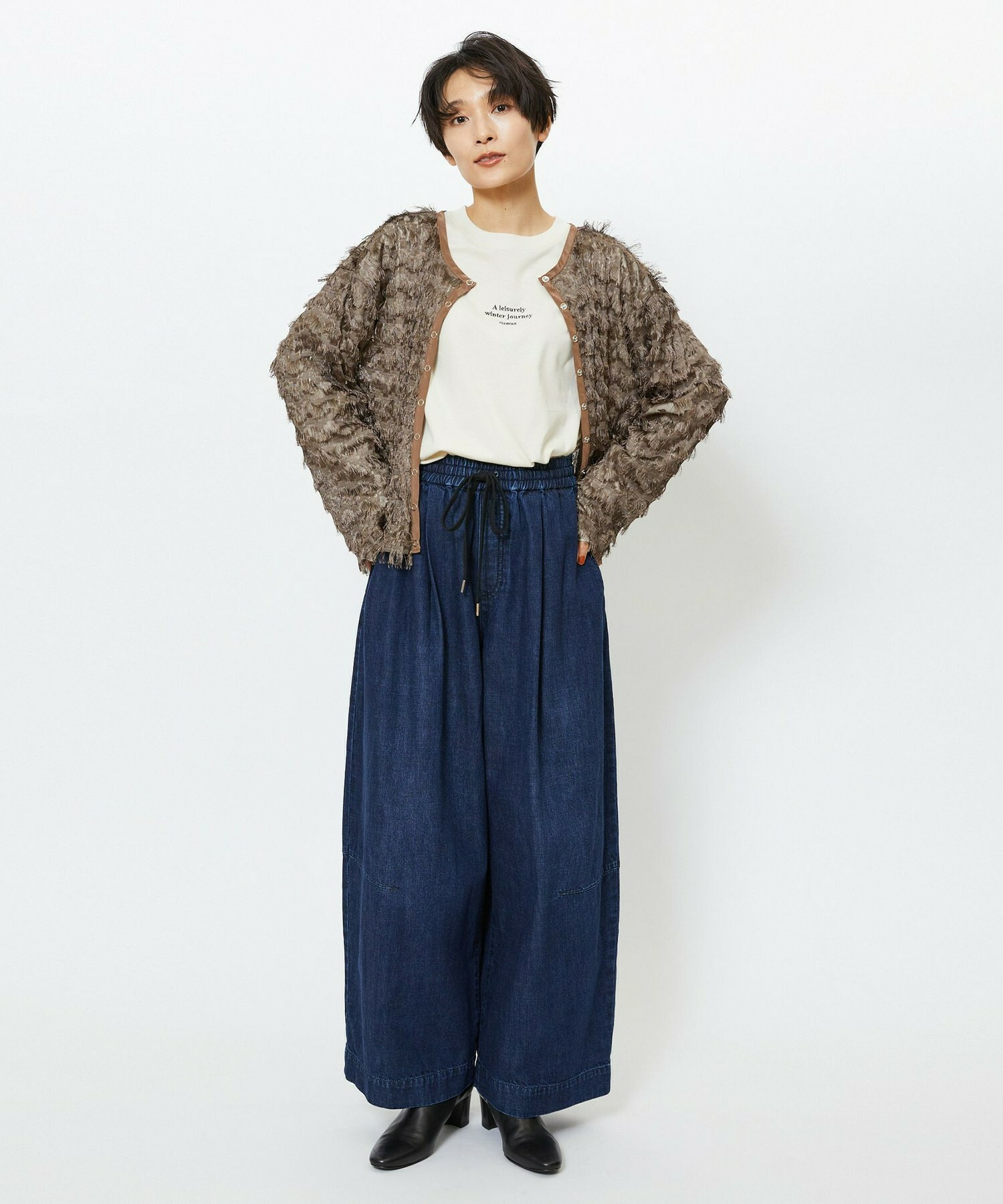 【feerique】feerique 2WAYフリンジカーディガン 詳細画像 ブラウン 9