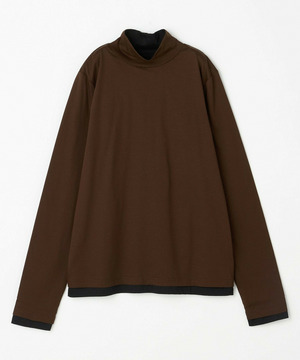【feerique】feerique シアー天竺配色ハイネックプルオーバー 詳細画像 ブラウン系その他 2