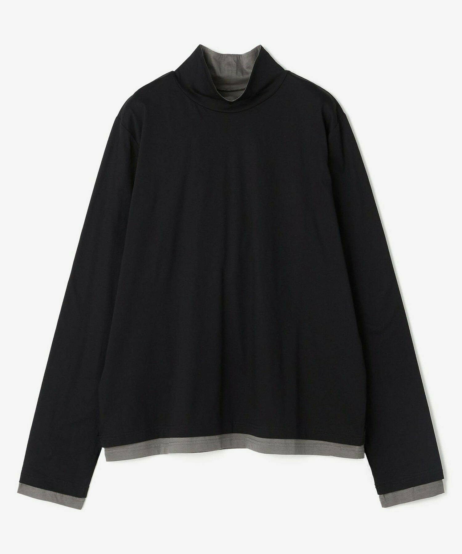 【feerique】feerique シアー天竺配色ハイネックプルオーバー 詳細画像 ブラック系その他 2