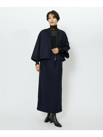 【feerique】feerique ウールライクニットツイルパイピングスカート 詳細画像 チャコールグレー 1