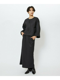 【feerique】feerique ウールライクニットツイルパイピングスカート 詳細画像 チャコールグレー 15