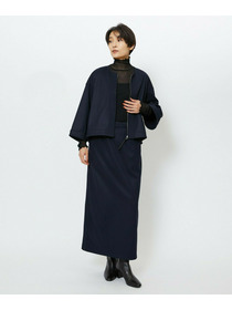 【feerique】feerique ウールライクニットツイルパイピングスカート 詳細画像 チャコールグレー 2