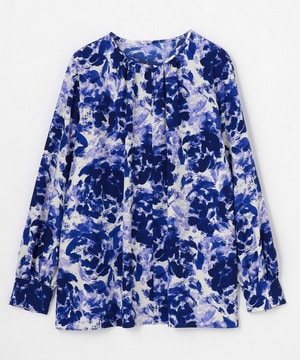 【wb】wb アブストラクトライクプリントブラウス 詳細画像 ブルー系その他 2