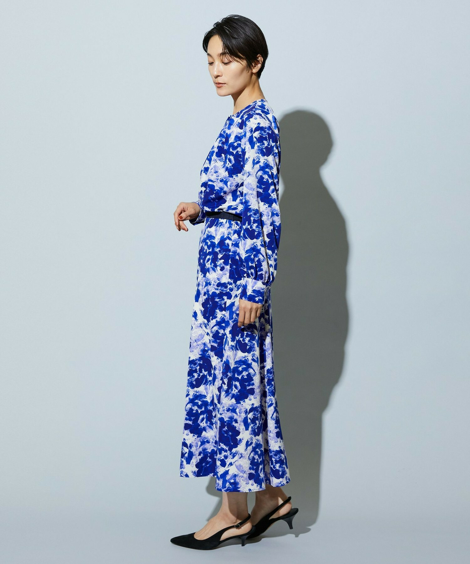 【wb】wb アブストラクトライクプリントブラウス 詳細画像 ベージュ 13