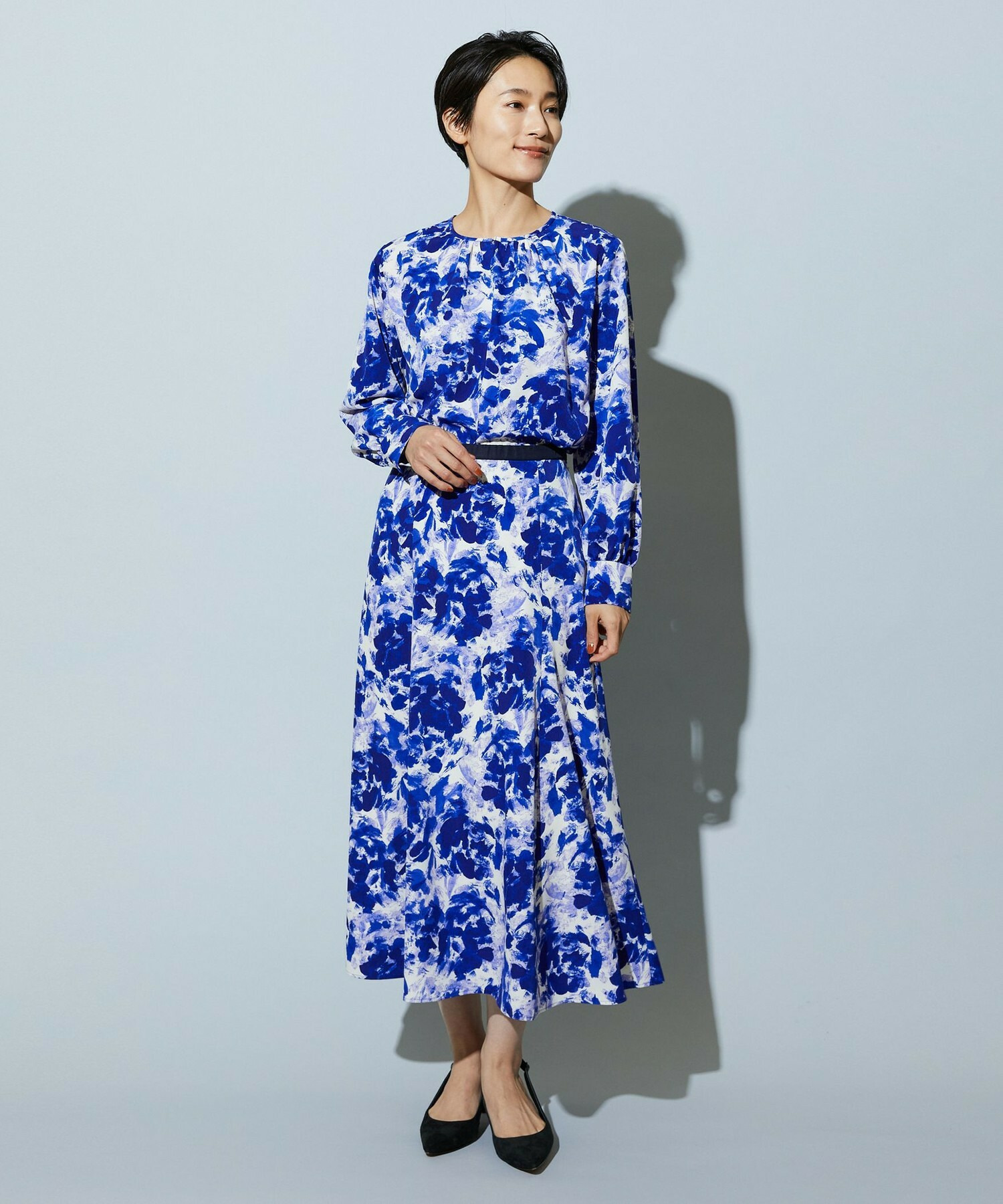 【wb】wb アブストラクトライクプリントブラウス 詳細画像 ベージュ 5