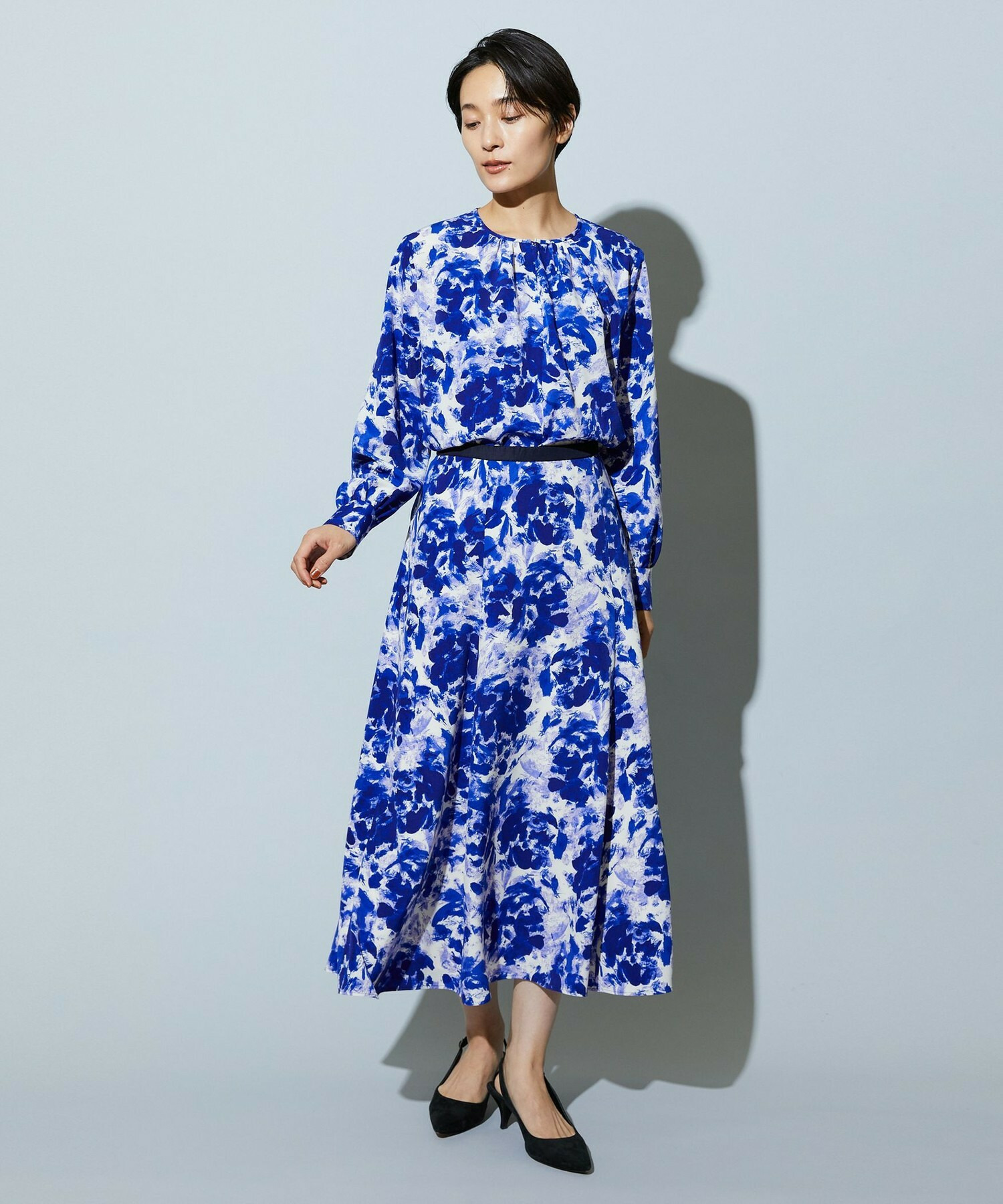 【wb】wb アブストラクトライクプリントブラウス 詳細画像 ベージュ 7