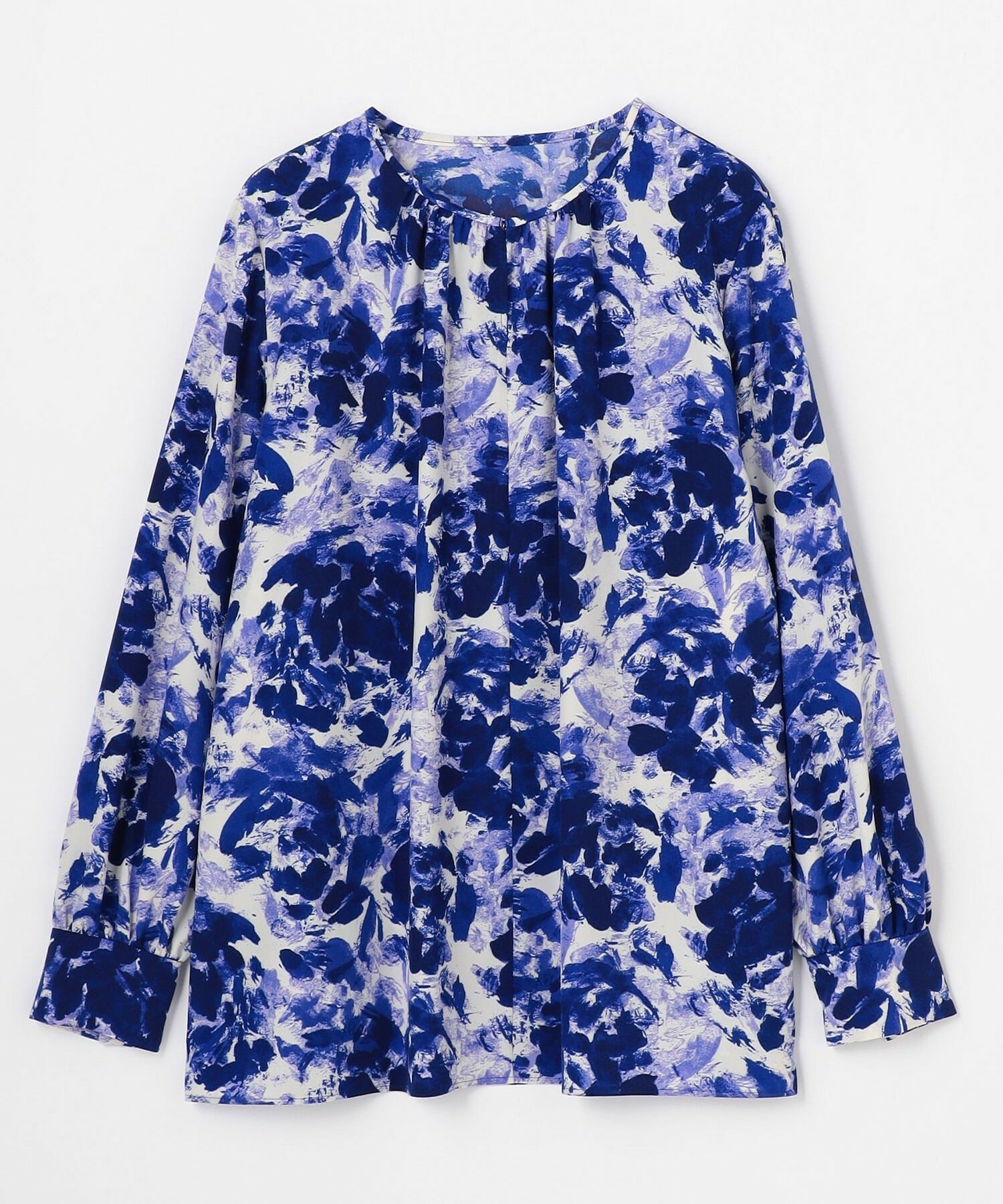 【wb】wb アブストラクトライクプリントブラウス 詳細画像 ブルー系その他 2