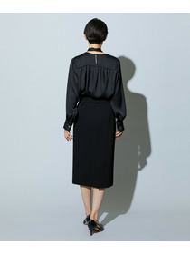 【wb】wb バックサテンジョーゼットVネックブラウス 詳細画像 オフホワイト 15